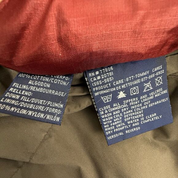 Vintage Tommy Hilfiger Men XL Goose Down Puffer Vest Reversible Red Brown Y2K - Picture 11 of 16